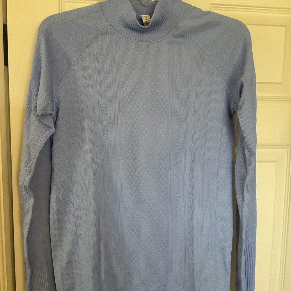 Lululemon Restless Mock Neck Top. Beautiful periwinkle color.
